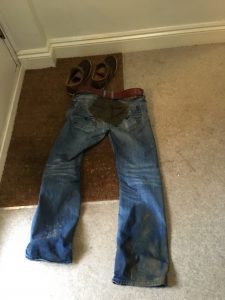 Dirty, wet trousers!
