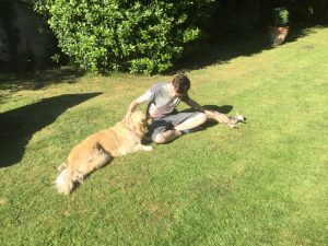 This is me being brave and Jake sharing his love between me and Ruby the cat!