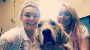 This is Katie (left) and Emily (right) - I'm the one in the middle - from Hydro Hounds. My personal therapists!