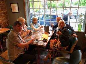 Daddy Richard, Auntie Sue, Angela, Auntie Zena and him. Uncle Simon took the photograph. It just have been early on, otherwise it would have been wobbly I think!